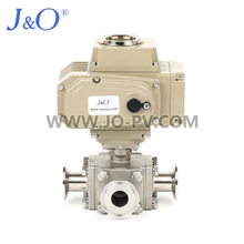 Electric Sanitary Stainless Steel Encapsulated 3-Way Ball Valve