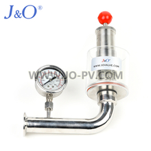 Sanitary Stainless Steel Exhaust Valve With Pressure Guage